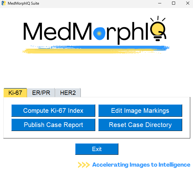 MedMorphIQ desktop application main menu